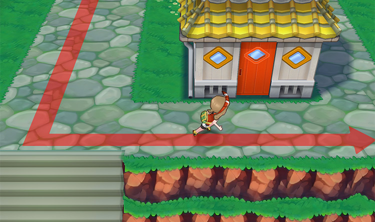 Running past a house in Mossdeep City / Pokémon Omega Ruby and Alpha Sapphire