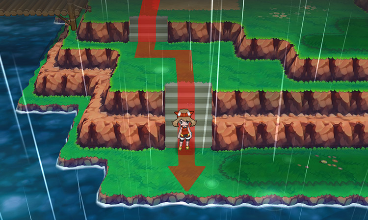Surfing on the river at Route 119 / Pokémon Omega Ruby and Alpha Sapphire