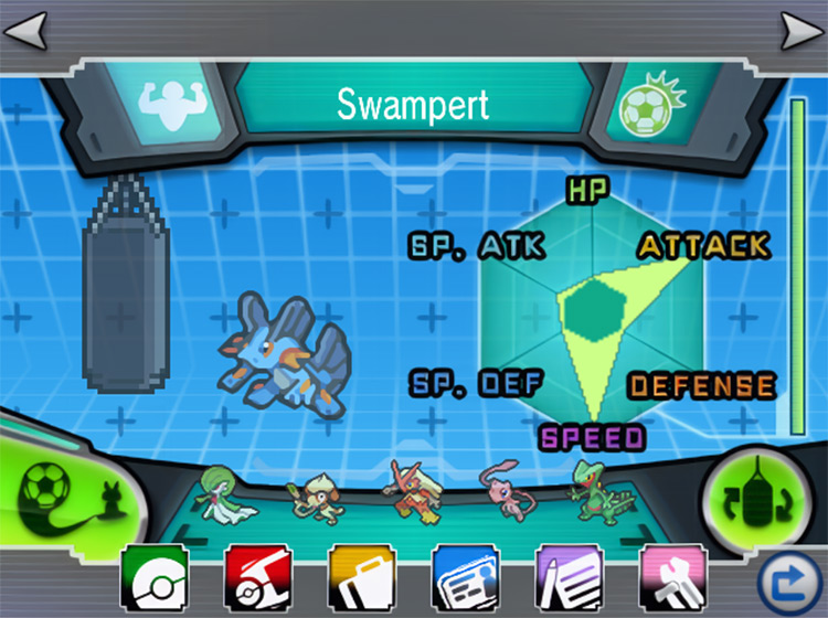 Super Training screen / Pokémon Omega Ruby and Alpha Sapphire