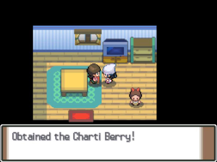 Receiving a Charti Berry from the Pastoria Berry Woman / Pokémon Platinum