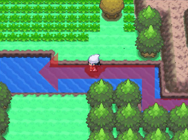 Turning to the west as the river curves / Pokémon Platinum