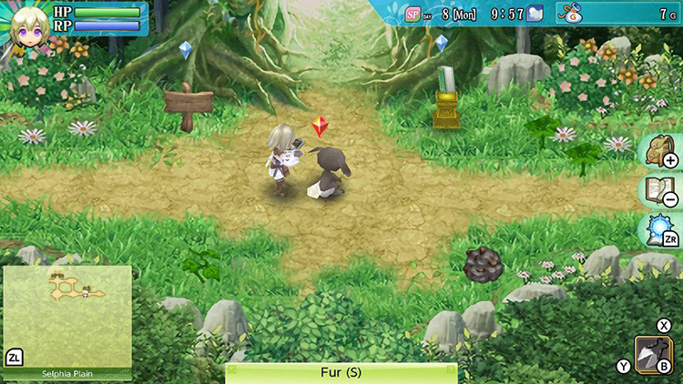 Lest using Clippers on a Wooly at the Yokmir Forest entrance / Rune Factory 4