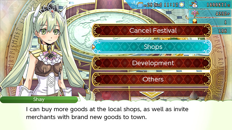 The Order Symbol, where Furniture is unlocked / Rune Factory 4