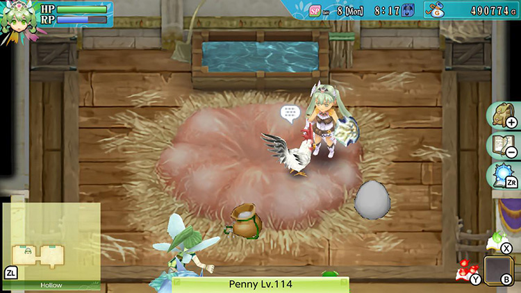 Collecting egg produced by Cluckadoodle / Rune Factory 4