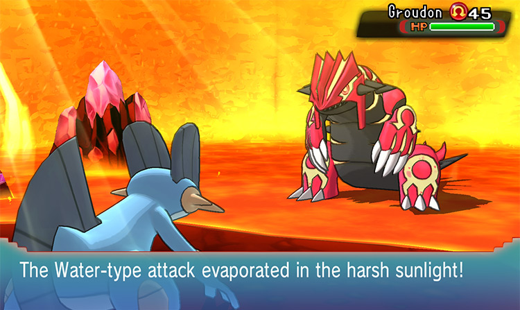Primal Groudon’s Desolate Land in effect / Pokémon Omega Ruby and Alpha Sapphire
