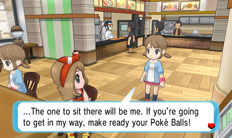 A trainer challenging you for your seat / Pokémon Omega Ruby and Alpha Sapphire