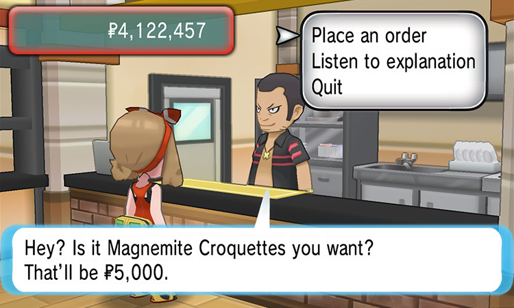 Ordering the Magnemite Croquette / Pokémon Omega Ruby and Alpha Sapphire