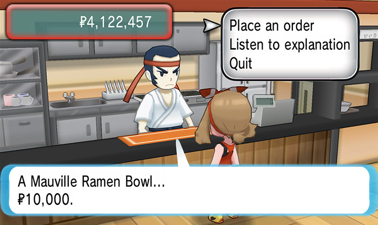 Ordering the Mauville Ramen Bowl / Pokémon Omega Ruby and Alpha Sapphire