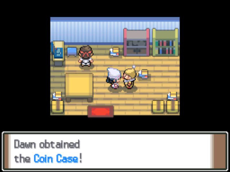 Receiving the Coin Case as a reward for winning the coin game. / Pokémon Platinum