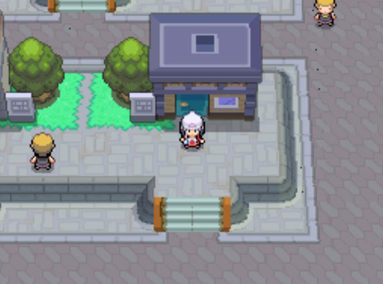 Standing outside the Prize Exchange. / Pokémon Platinum