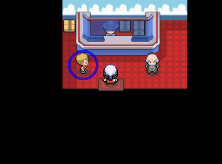 The Hidden Power checker inside the Veilstone Prize Exchange. / Pokémon Platinum