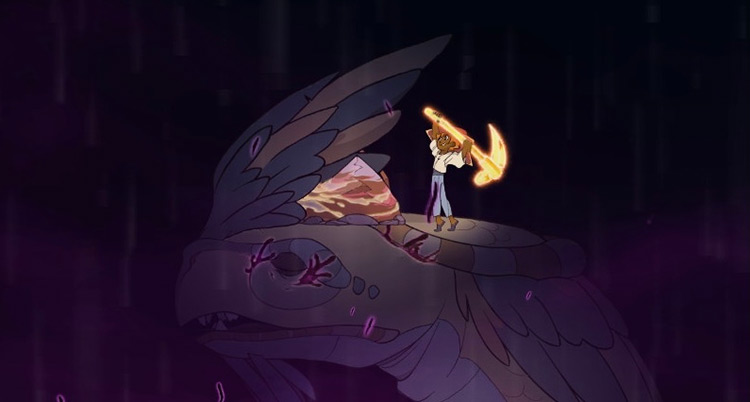 Mining quartz on the dragon’s head / Spiritfarer