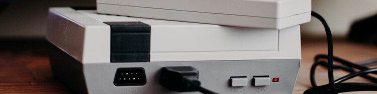 retro gaming console close-up