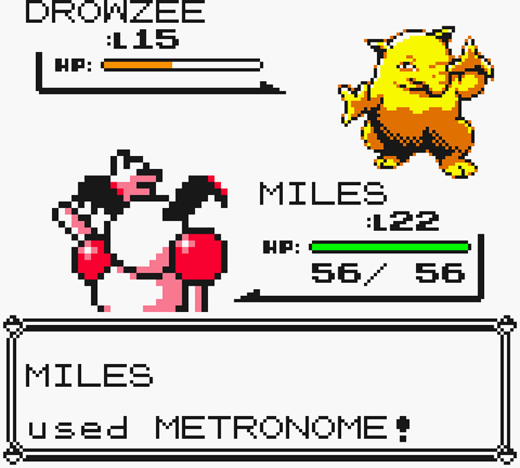 Mr.Mime using Metronome against a wild Drowzee / Pokémon Yellow