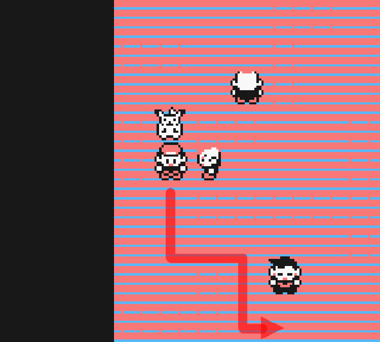 Standing in front of a Juggler on the left side of the Fuchsia City Gym / Pokémon Yellow
