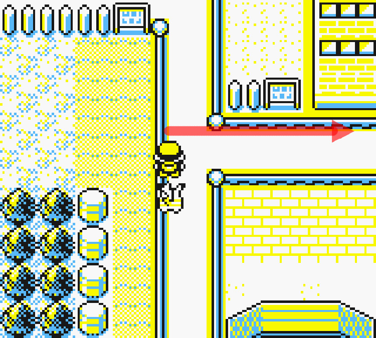 Standing at a path split in Saffron City / Pokémon Yellow