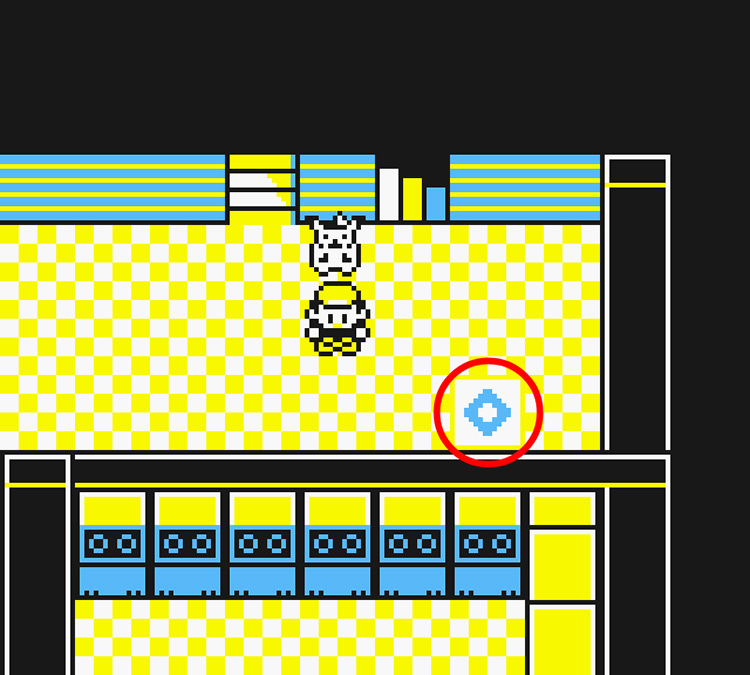 Near the teleporter on the 3rd floor of Silph Co. that leads to TM36 / Pokémon Yellow
