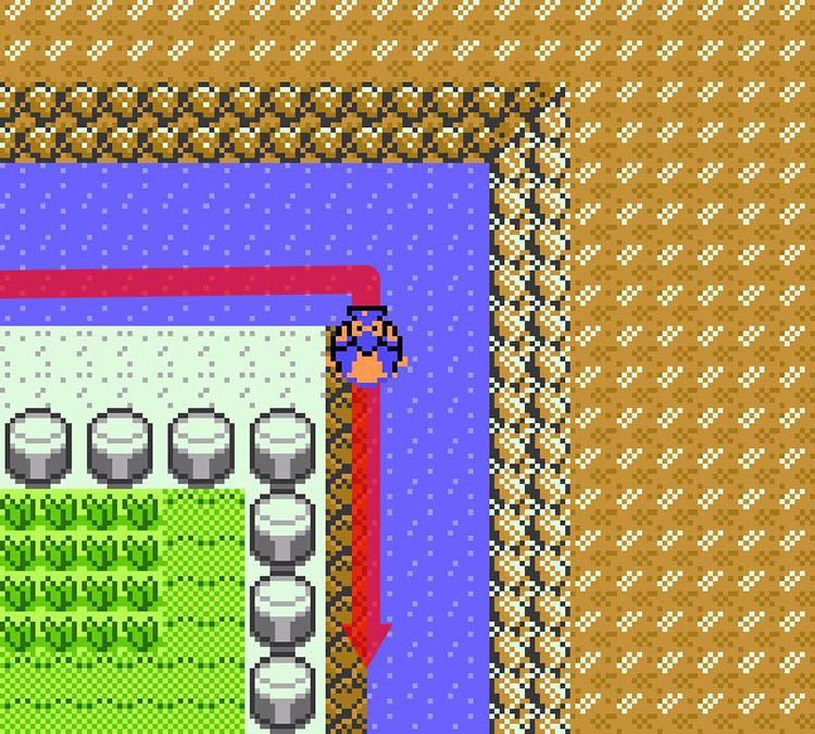 First bend in the Route 10 river / Pokémon Crystal