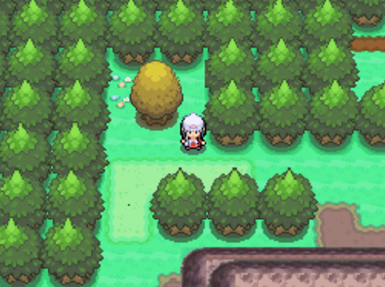 The Honey Tree on Eterna Forest’s exterior path / Pokémon Platinum