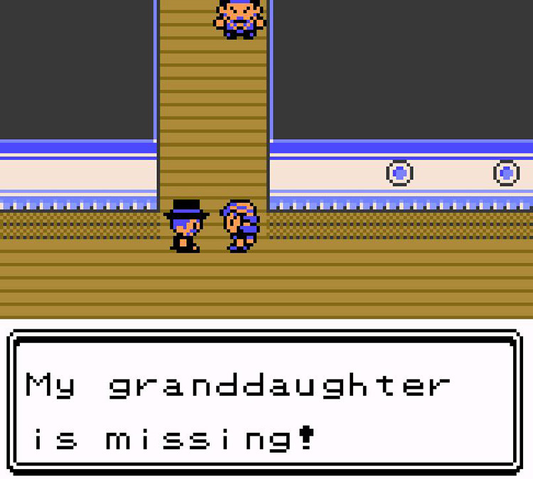 NPC informs us of his missing granddaughter / Pokémon Crystal