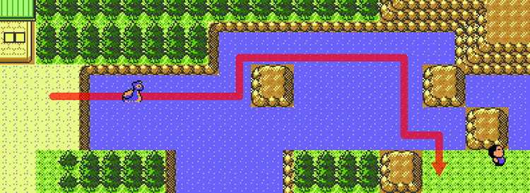 Crossing into Kanto’s Route 27 from New Bark Town / Pokémon Crystal