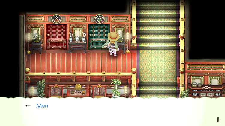 Screenshot of the baths being labeled / Rune Factory 4
