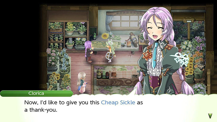 Getting a Cheap Sickle inside Carnation’s / Rune Factory 4