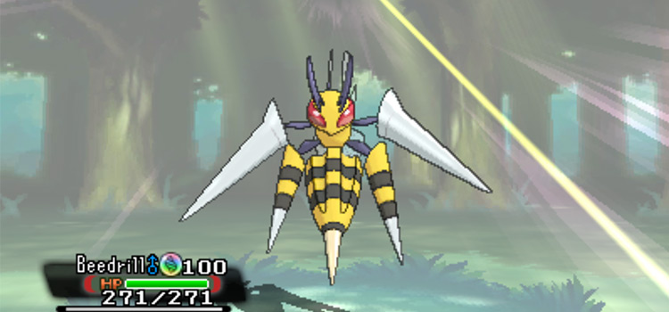 Mega Beedrill in battle (Pokémon Alpha Sapphire)