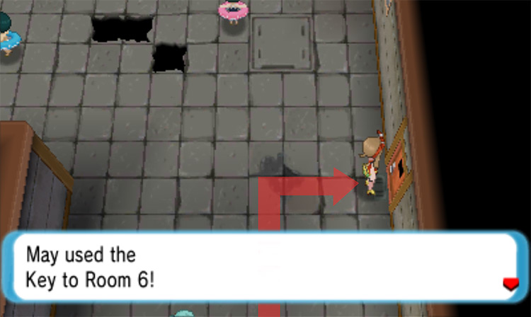 Using the key to open Room 6 / Pokémon Omega Ruby and Alpha Sapphire