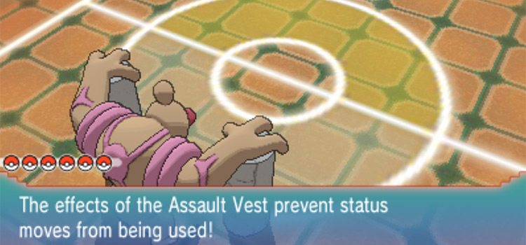 Assault Vest effect in battle (Pokémon ORAS)