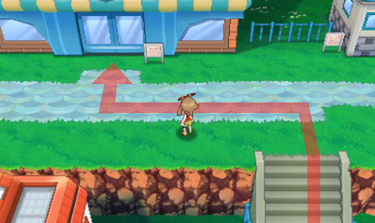 The entrance to the Lilycove Department Store / Pokémon Omega Ruby and Alpha Sapphire