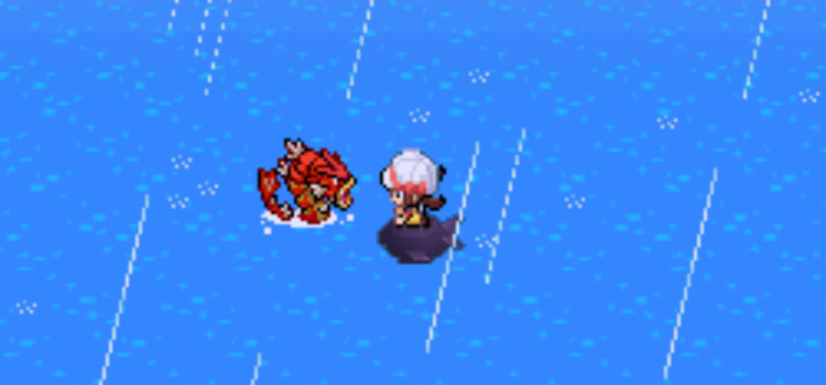 Next to the Red Gyarados in Pokémon HeartGold