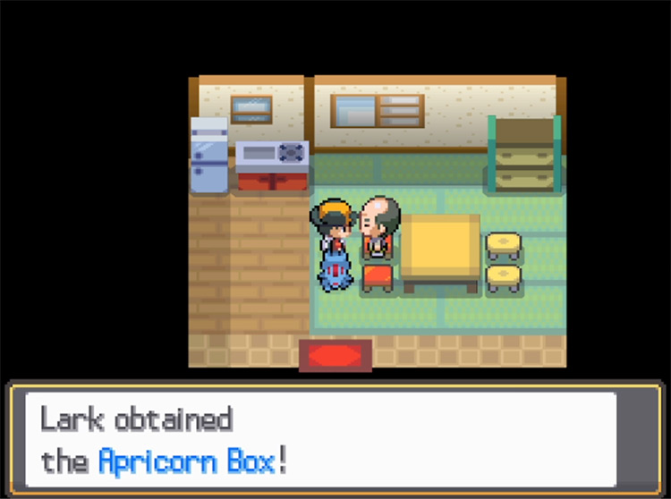 This man will give you the Apricorn Box just for stopping by! / Pokémon HeartGold and SoulSilver
