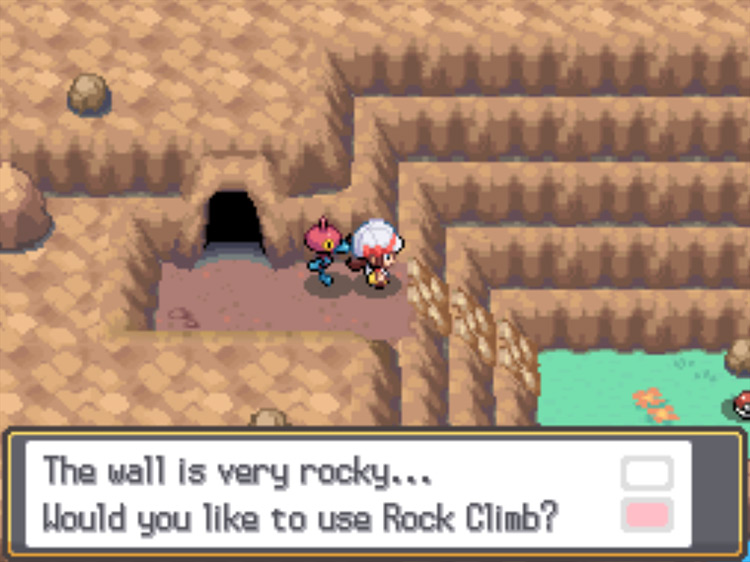 The next Rock Climb location on Route 42 / Pokémon HeartGold and SoulSilver