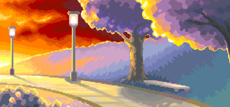 National Park at Dusk in Pokémon HeartGold (Preview Screenshot)