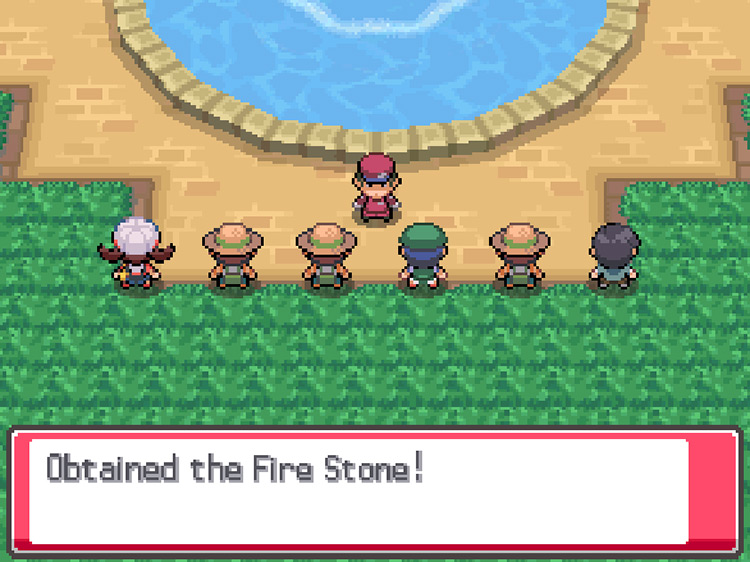 Receiving a Fire Stone as a first-place prize in the Bug-Catching Contest / Pokemon HGSS