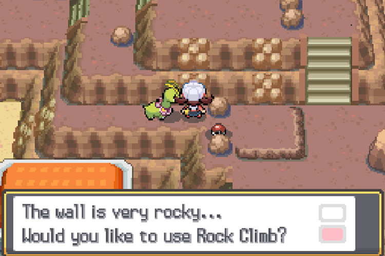 The rock path to the top of the volcano. / Pokémon HeartGold and SoulSilver