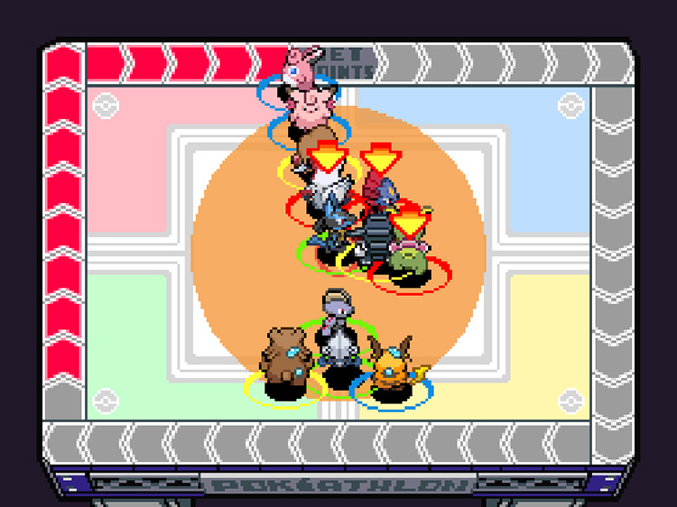 The first round of Circle Push, which features only a one large circle valued at 1 point / Pokémon HeartGold and SoulSilver