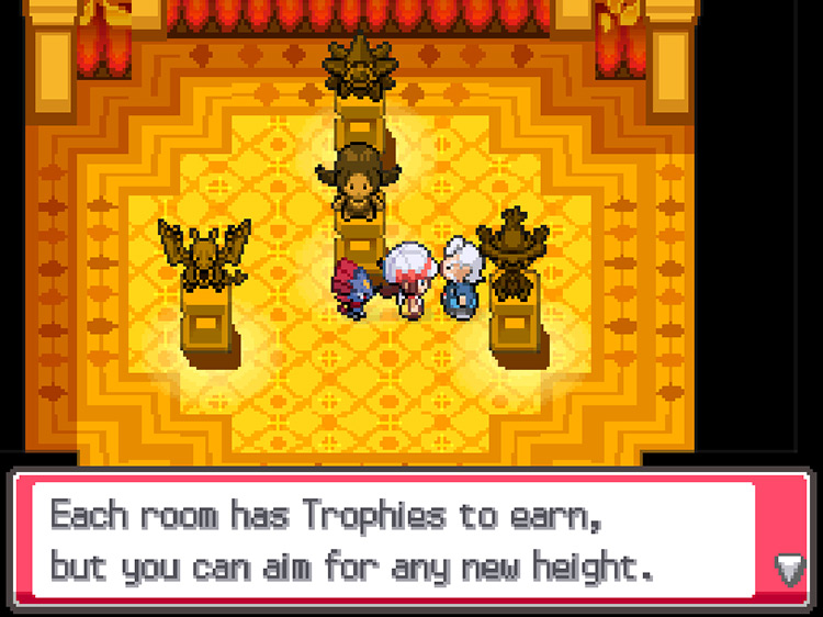Speaking to Pokéathlon Champion Magnus inside the Friendship Room, the prerequisite to unlocking the Supreme Cup / Pokémon HeartGold and SoulSilver