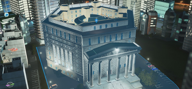 A Court House in the middle of a city (Cities: Skylines)