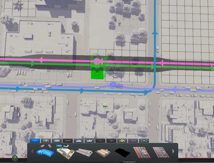 Two metro lines going in opposite directions. / Cities: Skylines