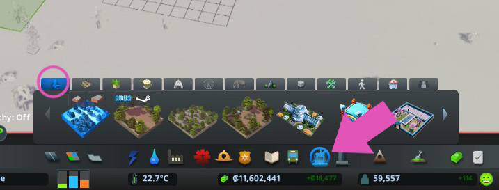 You’ll find these in the Parks tab of the Parks & Plazas menu. / Cities: Skylines