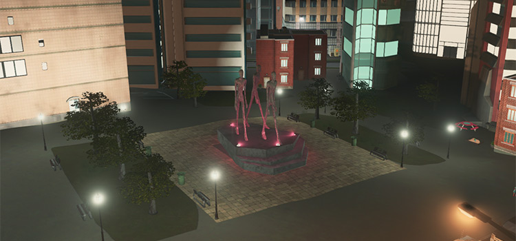 Lazaret Plaza in a city (Cities: Skylines)
