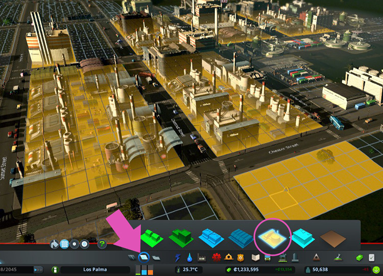Producing goods in the game simply requires you to zone industry. / Cities: Skylines