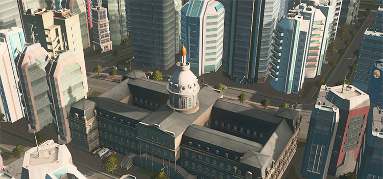 An Oppression Office in the middle of a city (Cities: Skylines)
