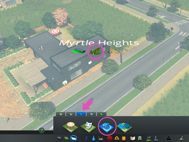 Organic and Local Produce from the Commercial Specializations tab / Cities: Skylines