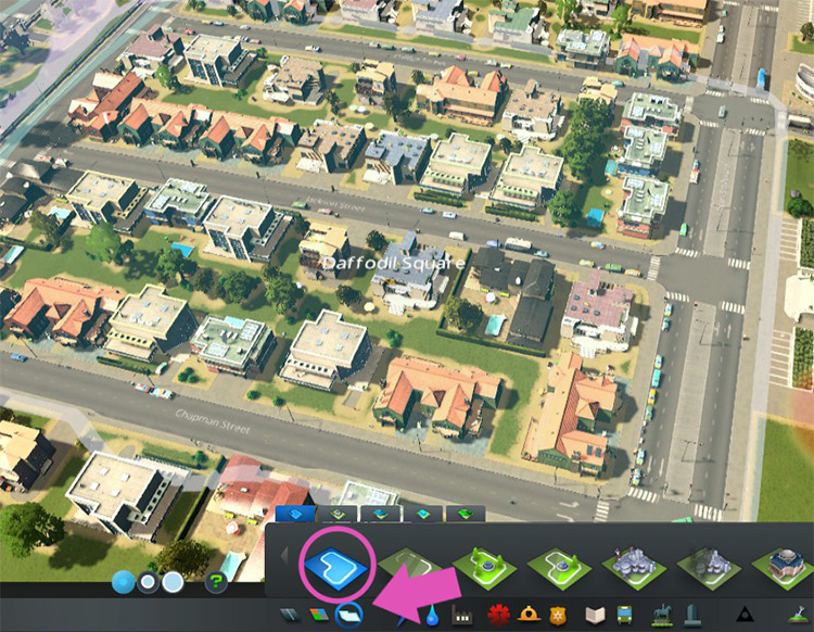 Create a district using the Paint District tool. / Cities: Skylines