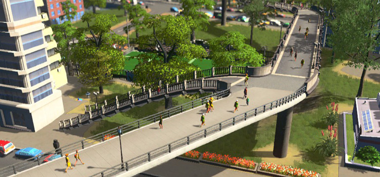 Pedestrian overpass screenshot in Cities: Skylines