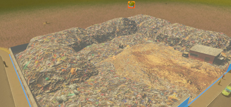 Emptying a landfill site in Cities: Skylines