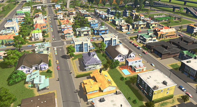 Most of your city’s RICO (residential, industrial, commercial, and office) zoning / Cities: Skylines